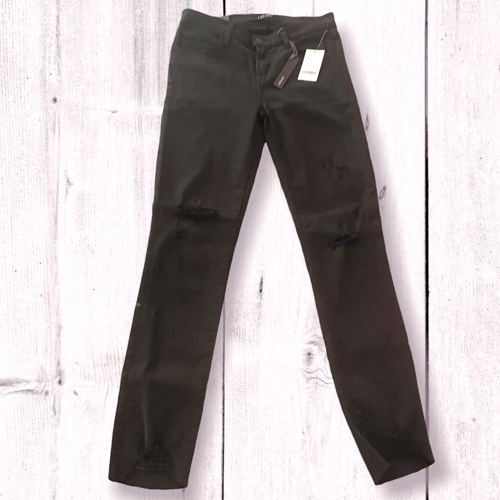 J Brand Overexposure Distressed Mid-Rise Crop Skinny